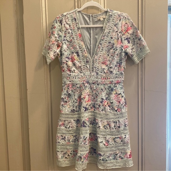 Just Me Dresses & Skirts - Just Me Floral Lace Dress